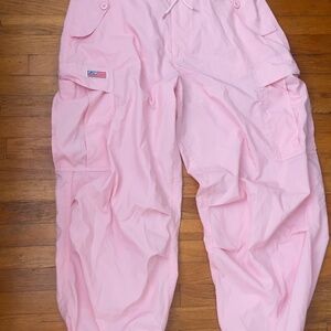 UFO unisex pink parachute pants